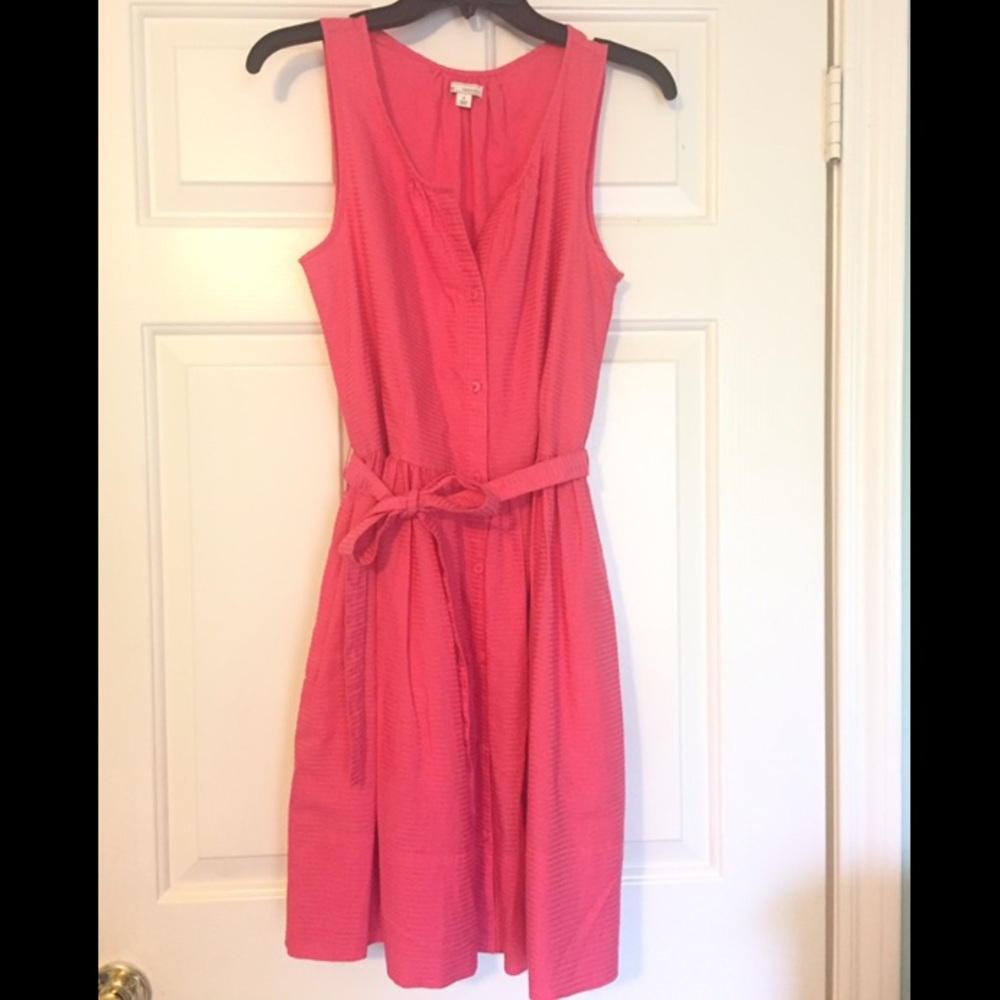 Pink button-down summer dress (w/ pockets!)